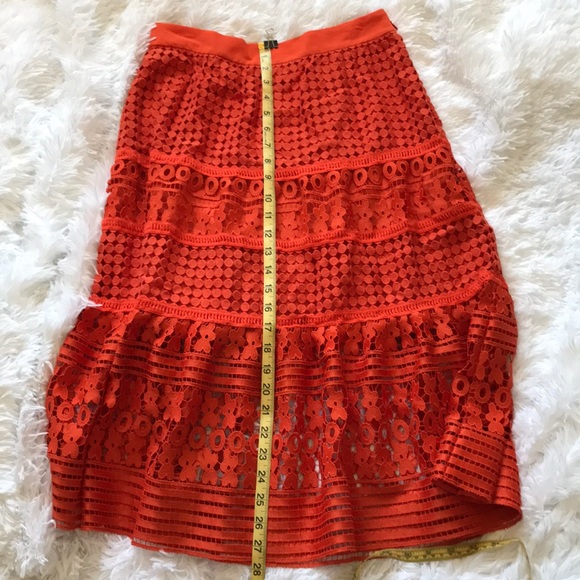 NWT DVF Orange Tiana Skirt  size 6. - Picture 5 of 6